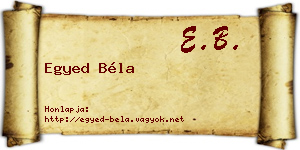 Egyed Béla névjegykártya
