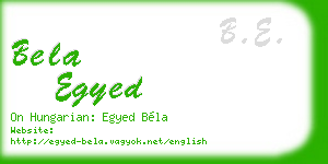 bela egyed business card